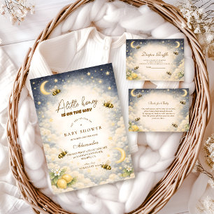 Celestial Honey Bee Baby Shower Blöja Lotteri Tilläggskort