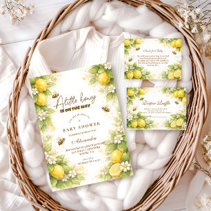 Solig Citron Honungsbubbla Baby Shower Inbjudningar