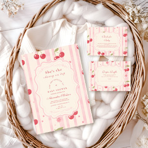 Unik coquette Cherry på Top Baby Shower Pappersservett