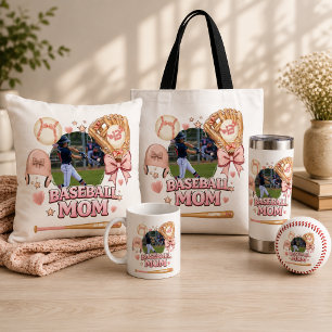 Baseboll Mamma Fotokollage Rosa Slinga Sport Kaffemugg