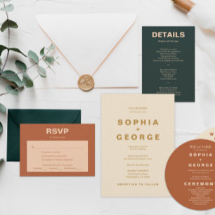 Inmatningskort för modern Boho Jewel Earth Tone-in Inbjudningar