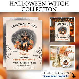 Halloween Födelsedagsfest Witch Papper Underlägg Kvadrat