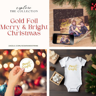 EDITABLE Merry and Bright Photo jul Card Julkort