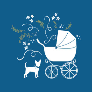 Chihuahua Hund Baby Shower Blue Boy Inbjudningar
