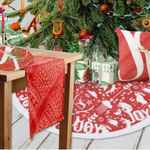 Vintage Red Berry Winter Grönts Rektangulärt Klistermärke
