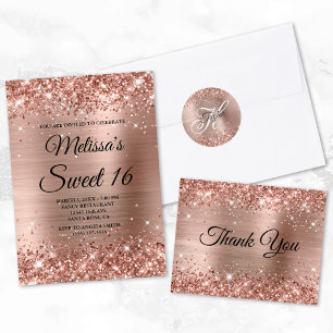 Ljust Ro Guld Glitter Söt 16 Papper Flyer