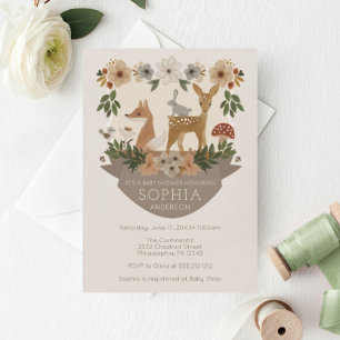 Modern Woodland Drive by Baby Shower-inbjudan Inbjudningar