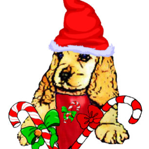 Cocker Spansk Puppy-jul Julkort
