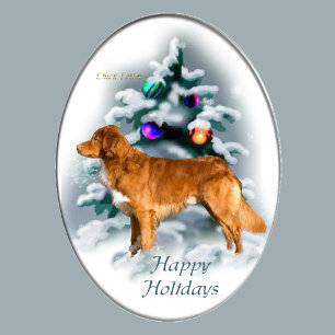 Gåvor för jul för Retriever för Nova Scotia anka Helgkort