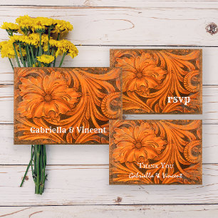Westerna Bröllopet OSA Rustic Flower Land Kort