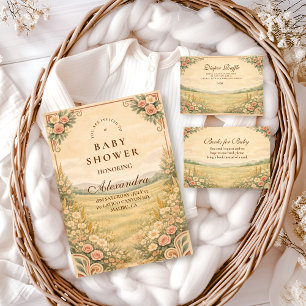 Western Desert Floral Baby Shower Inbjudningar