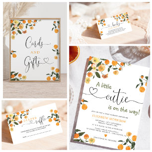 Citrus Gravid Notification Baby Reveal Inbjudningar
