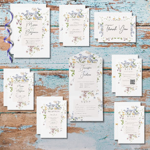 Delikat Boho WildblommWhite QR-kod