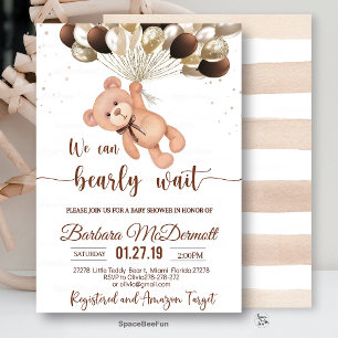 Nalle Baby Shower Vi kan knappt vänta Gåvor Etiketter