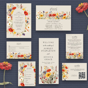Rustik Blomsterbröllopswebbplats QR-kod Tilläggskort