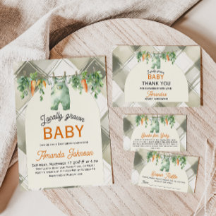 Gingham Clothesline Locally Grown Baby Shower Tack Kort