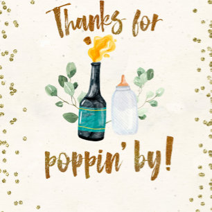 Poppin Flaskor Kön Neutral Coed Baby Shower Inbjudningar