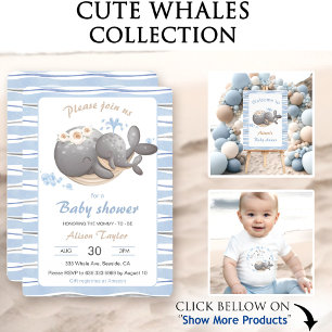 Inbjudan till Nautisk Whale Baby Shower