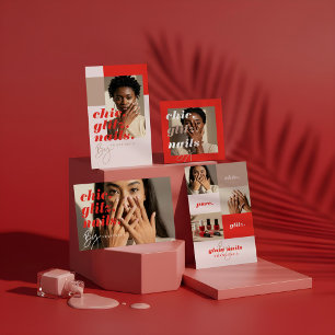 Modern Minimal Nail Salon Affärs Foto Bild Visitkort