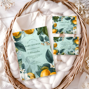 Färsk Citruslund Baby Shower Blöja Lotteri Tilläggskort