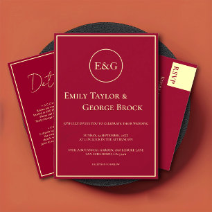 Information om elegant Classy Burgundy Guld Chic B Tilläggskort