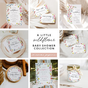 Boho Colorful Wildblomma Fairytale Baby Shower Tack Kort