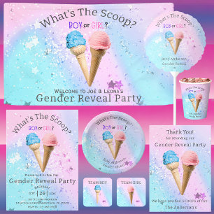 Vad är Scoop Gender Reveal Ice Cream Anpassningsba Inbjudningar