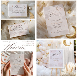 Måne Stars Little Biet i Heaven Baby Shower Tack Kort