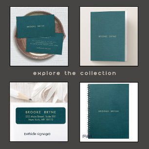 Teal Blue Modern Professionell - minimalistisk Bagagebricka