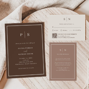 Taupe Minimal Chic Border   Bröllsgästinformation Tilläggskort