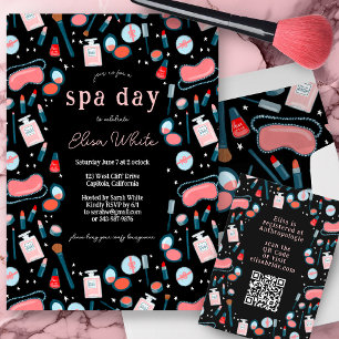 Spa Day Möhippa Bachelorette Beauty Makeup ANPASSN Inbjudningar
