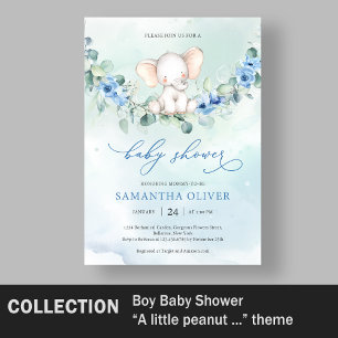 Trendig Eucalyptus baby, elefantblått blommigt Pappersservett