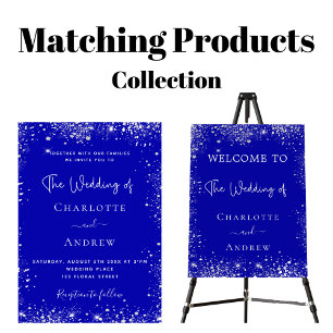 Brölloksinbjudan till Royal blå silver budget Flygblad