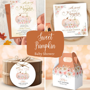 Sweet Pumpkin Blommigt Baby Shower Inbjudningar