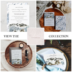 Rustic Winter Mountain Wedding bjudande Inbjudningar