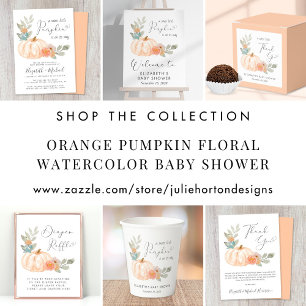 Inbjudan till Little Pumpkin Watercolor Baby Showe