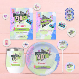 Nostalgiskt tillbaka till 90-talets Retro-Födelsed Inbjudningar