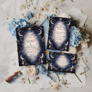 Celestial Moon Gothic Bröllop Spara Datumet
