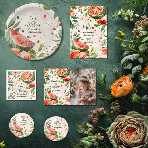 Foto 'En i melon' Cute Watermelon Girl 1st Bi Tack Kort