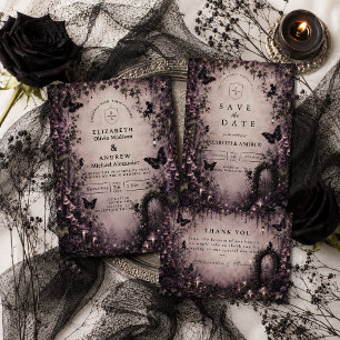 Mörk Fantasy Sagoväsen Goth Bröllop Inbjudningar