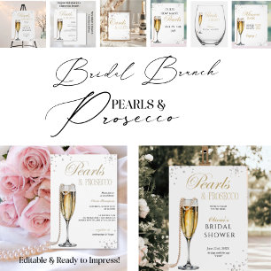 Pärlor och Prosecco Bröllopsfest, Bröllopsbrunch Poster