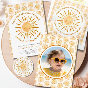 Boho första Resa runt Sol 1:a födelsedagen Party Klistermärke