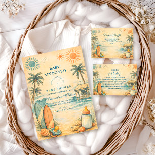 Sött Bebis Ombord Surf Baby Shower Pappersservett