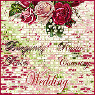  Burgundy Red Rustic Ro Landsbyggsbröllop Inbjudningar