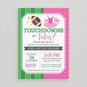 Touchdowns eller Tutus Könsbestämningsfest Inbjudningar