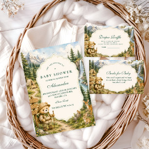 Whimsical Bear Camping Blöja Lotteri Tilläggskort