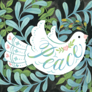 Peace Dove Illustrated julvycard Vykort