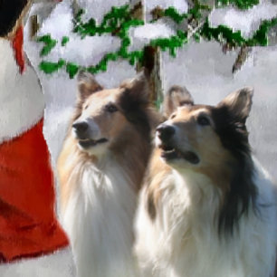 Sable Rough Collie-julklappar Helgkort