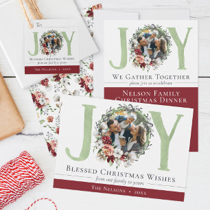 Julinbjudan till sommarmiddag i sydlig Blommigt Kort