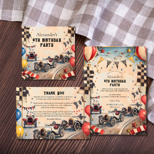 Vintage Racing Pojkarnas Födelsedagsfest Pappersservett